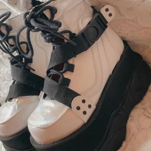 Demonia platform shoes, white